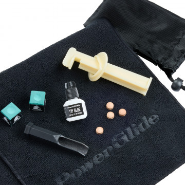 PowerGlide Cue Re-Tipping & Maintenance Kit with Full Size Cue Towel