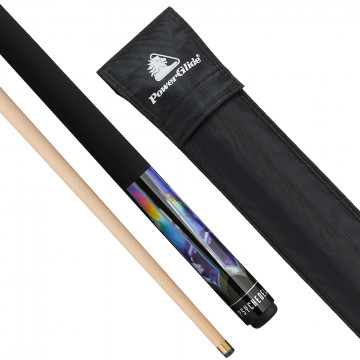 PowerGlide Psychedelic Pool Cue Set 2 Piece with Slim Sleeve 